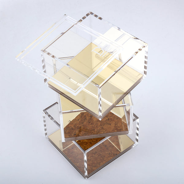 Acrylic Paper Clips Holder Set(Clear,Gold)