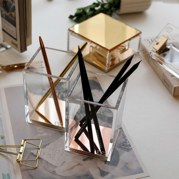 Acrylic Pen holder (Gold, Rose Gold)