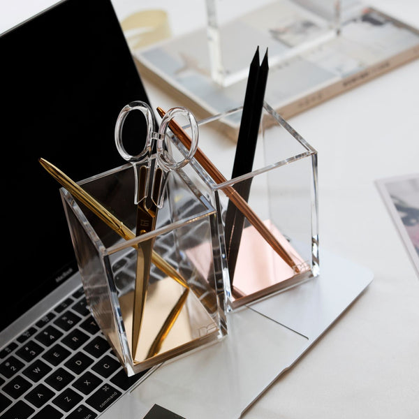 Acrylic Pen holder (Gold, Rose Gold)