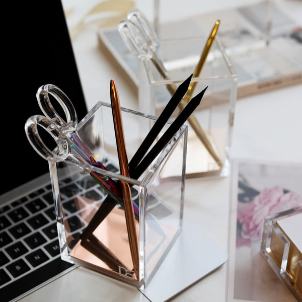 Acrylic Pen holder (Gold, Rose Gold)