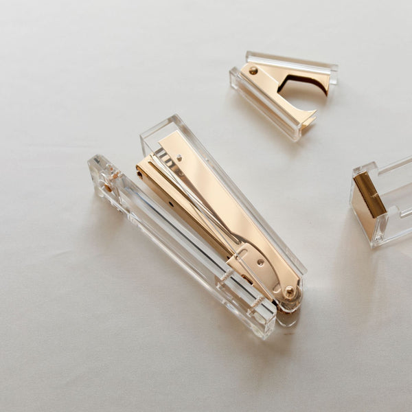 Stapler and Staple Remover Set (Gold, Rose Gold)