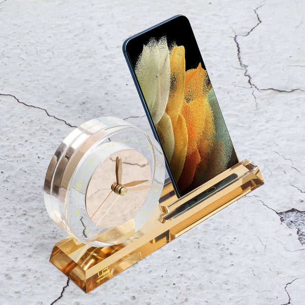 Mini Desk Clock Mobile Phone Holder