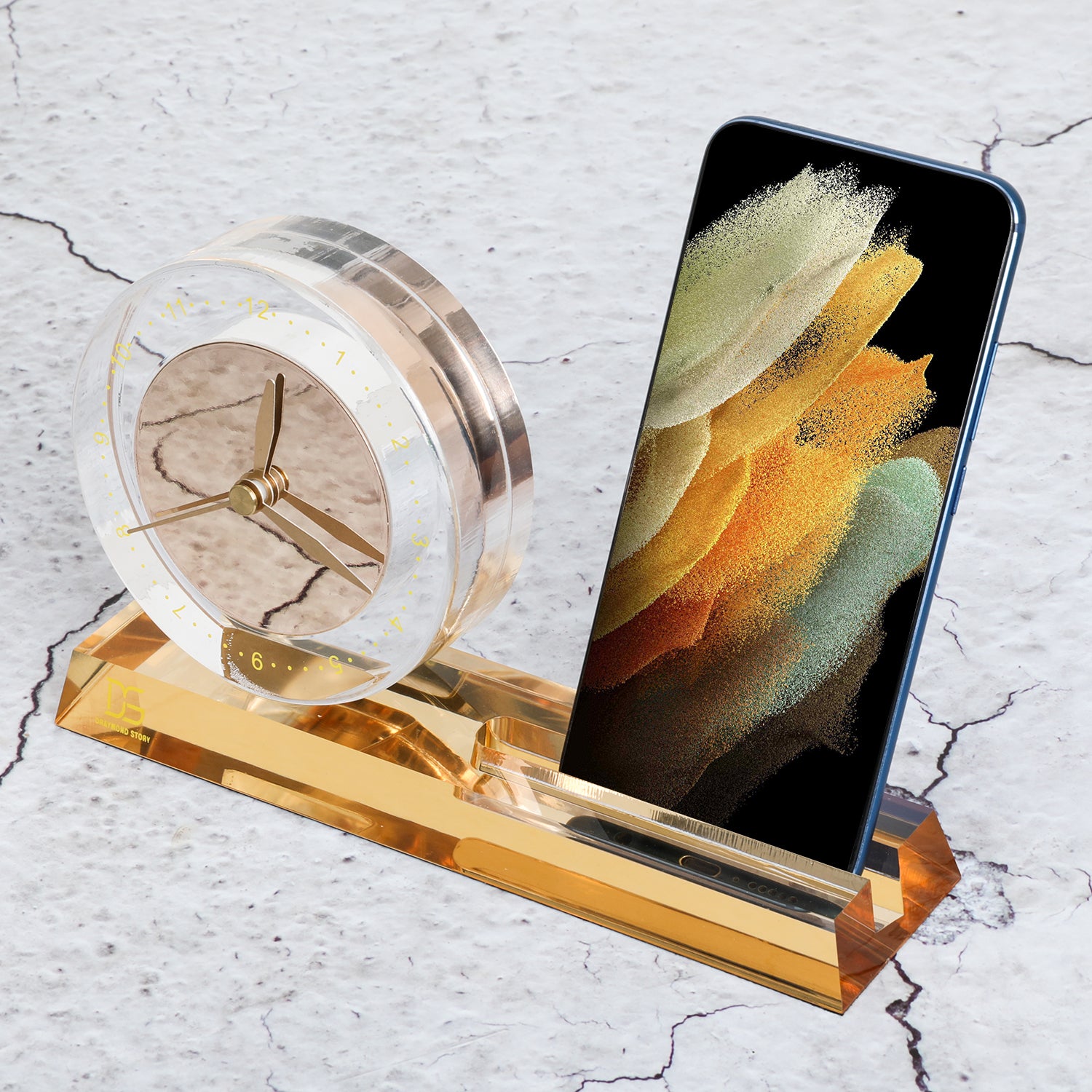 Mini Desk Clock Mobile Phone Holder