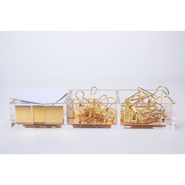 Acrylic Desk Organizer with notepad (Gold, Rose Gold,Colorful )