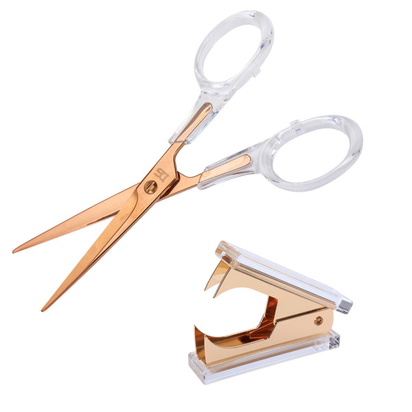 Scissors and Staple Remover Set (Gold)